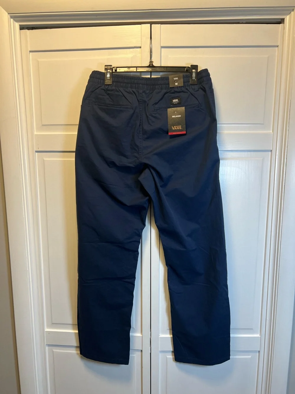 NWT Vans Mens Range Elastic Relaxed Fit Pants Size Medium Color Navy Blue